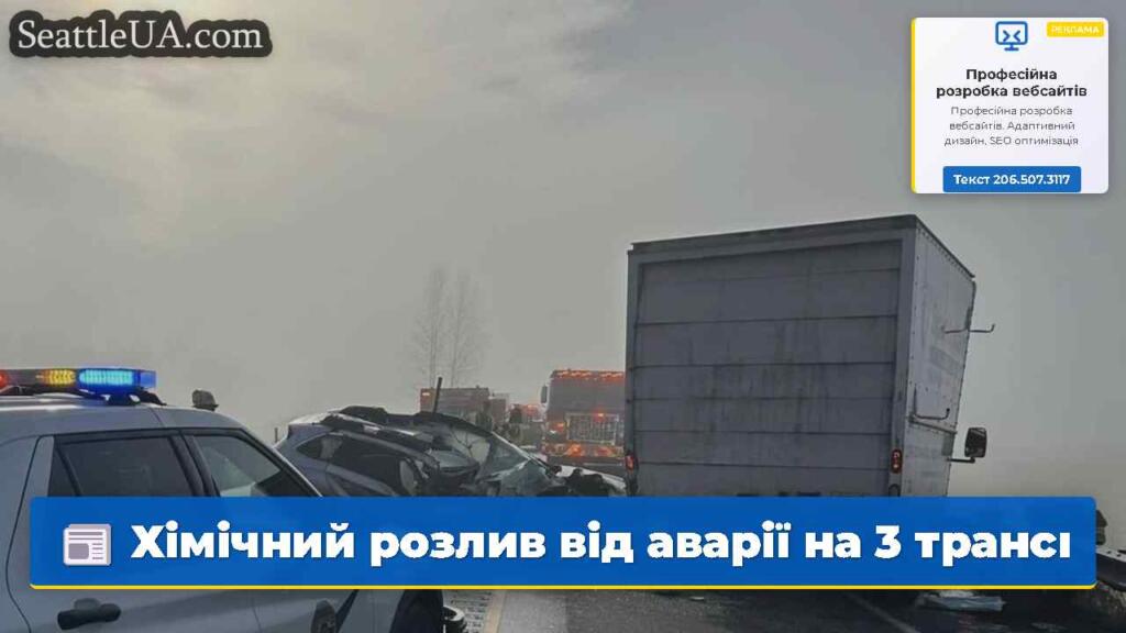 Хімічний розлив від аварії на 3 транспортних