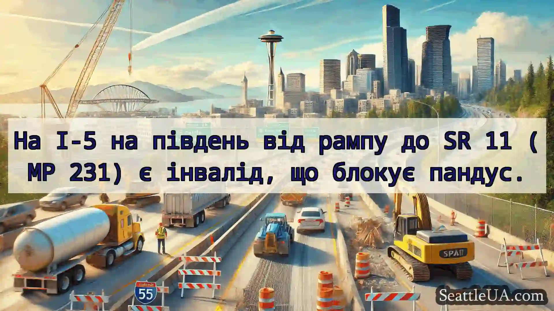 Транспортні новини Сіетла На I-5 на південь від рампу до SR