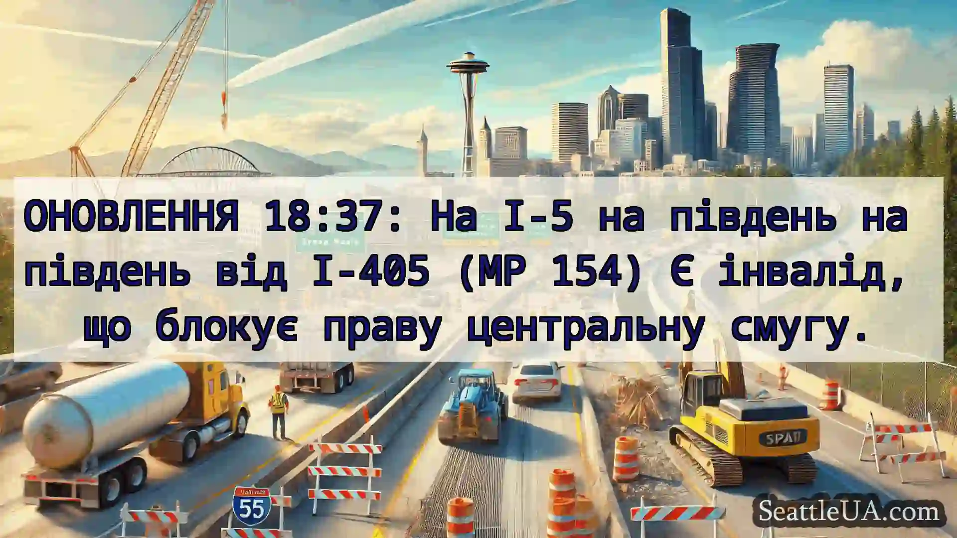 Транспортні новини Сіетла ОНОВЛЕННЯ 18:37: На I-5 на південь