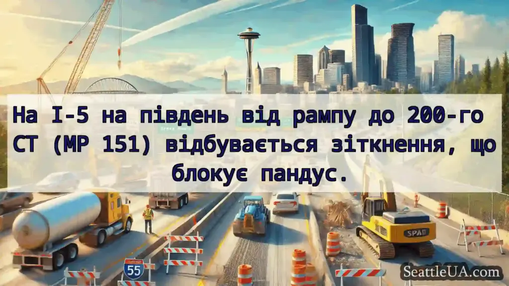 Транспортні новини Сіетла На I-5 на південь від рампу до