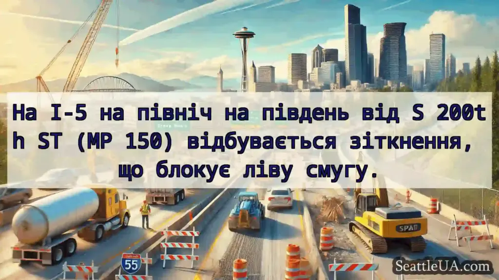 Транспортні новини Сіетла На I-5 на північ на південь від S