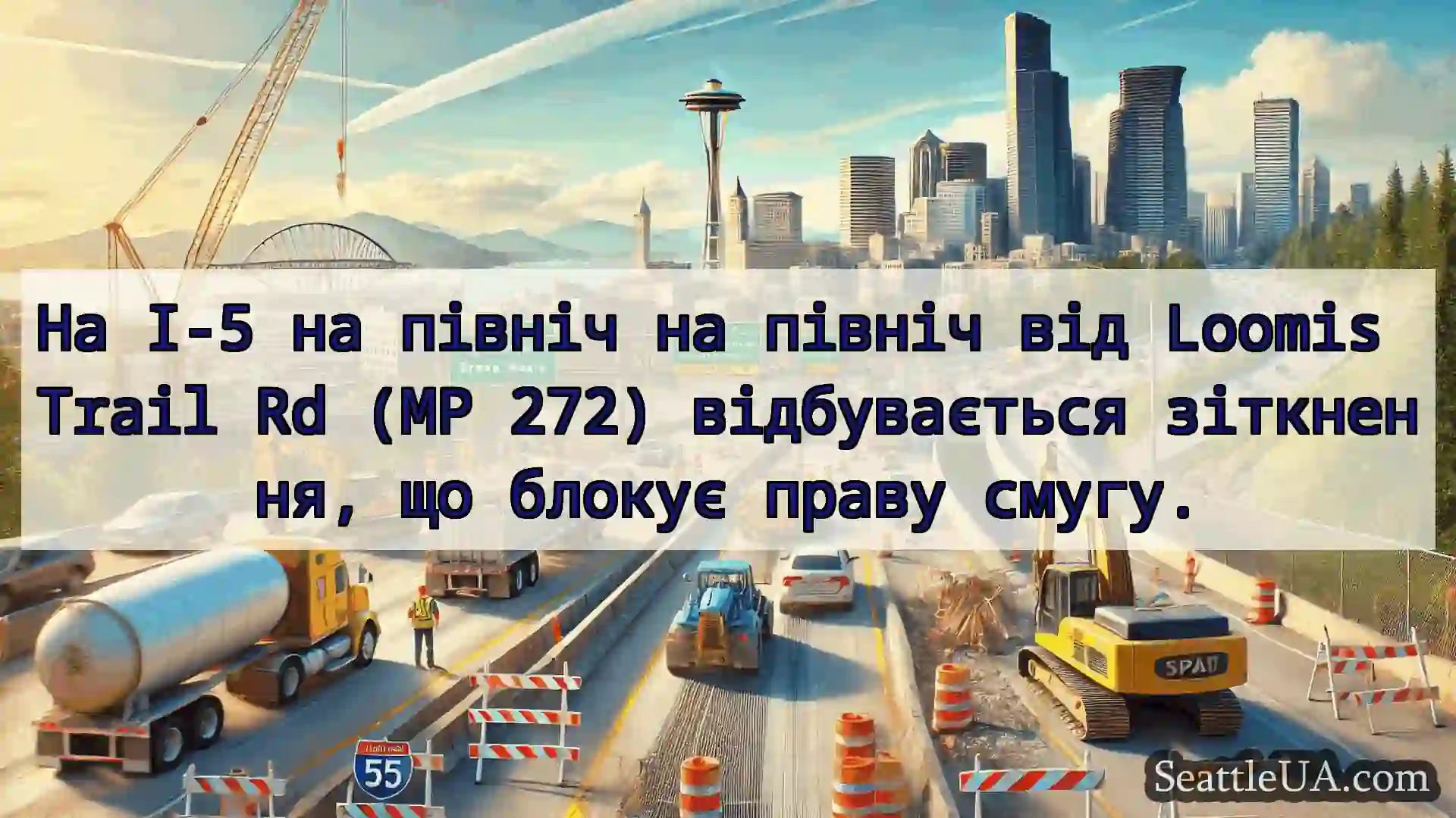 Транспортні новини Сіетла На I-5 на північ на північ від