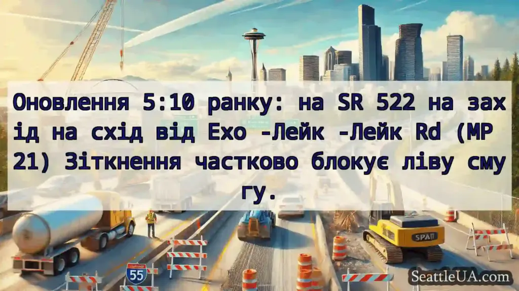 Транспортні новини Сіетла Оновлення 5:10 ранку: на SR 522 на