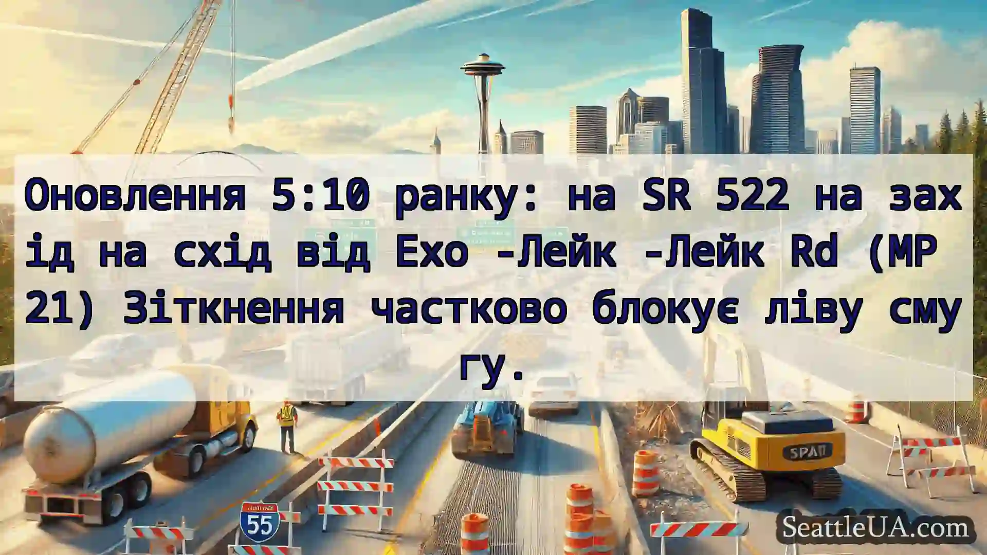 Транспортні новини Сіетла Оновлення 5:10 ранку: на SR 522 на