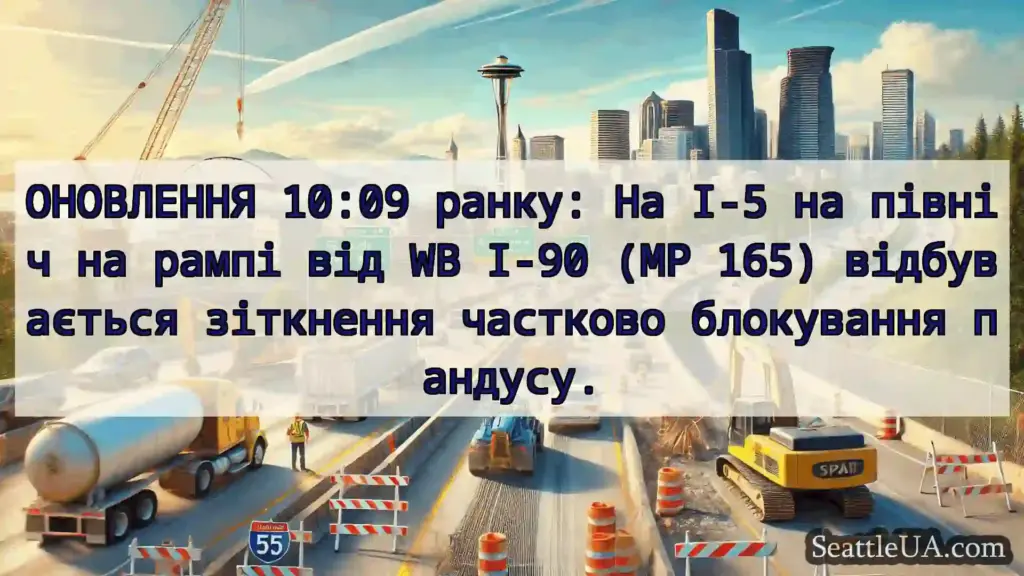 Транспортні новини Сіетла ОНОВЛЕННЯ 10:09 ранку: На I-5 на