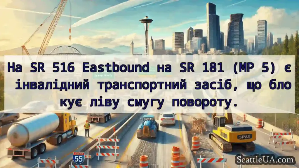 Транспортні новини Сіетла На SR 516 Eastbound на SR 181 (MP