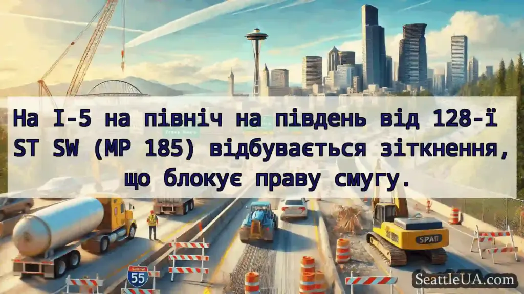 Транспортні новини Сіетла На I-5 на північ на південь від