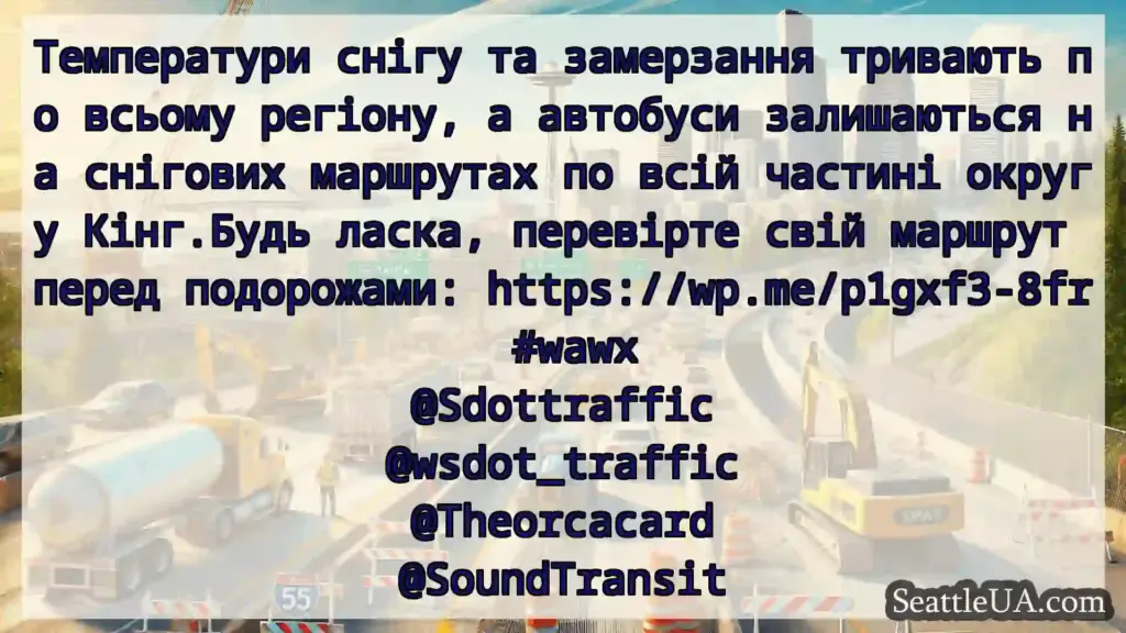Транспортні новини Сіетла Температури снігу та замерзання