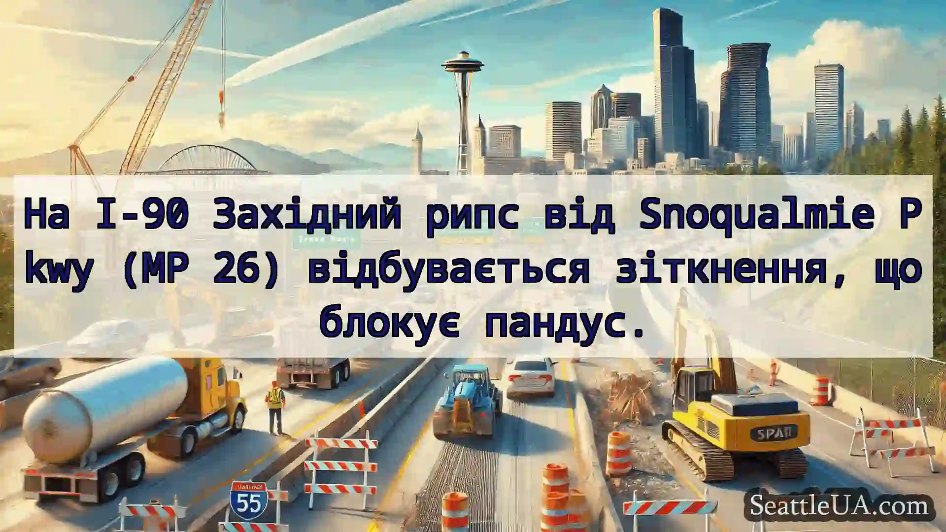 Транспортні новини Сіетла На I-90 Західний рипс від