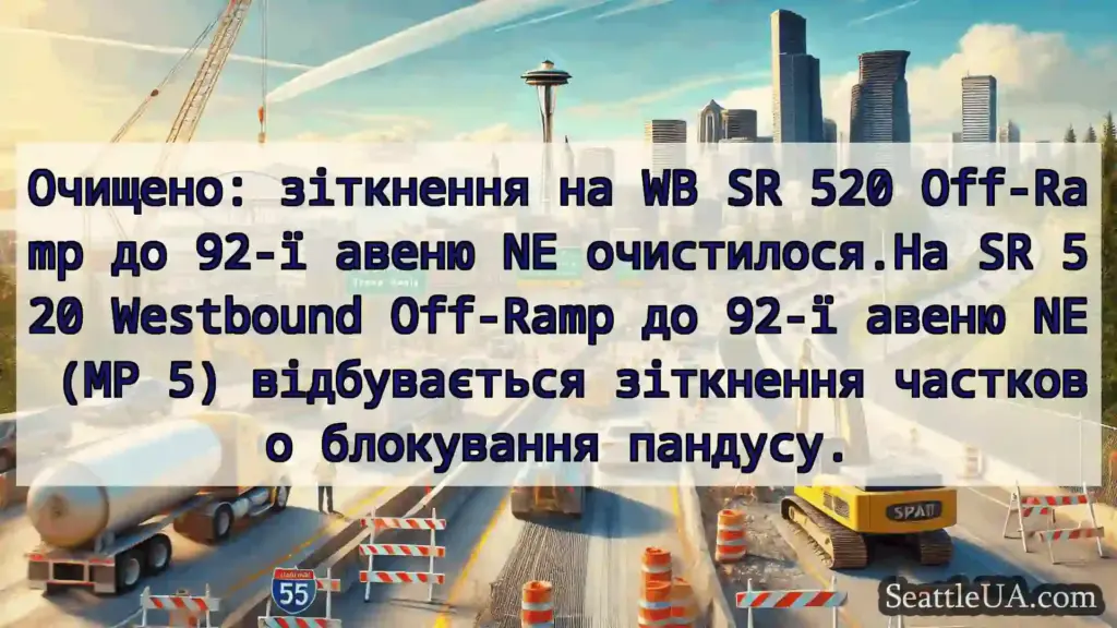 Транспортні новини Сіетла Очищено: зіткнення на WB SR 520
