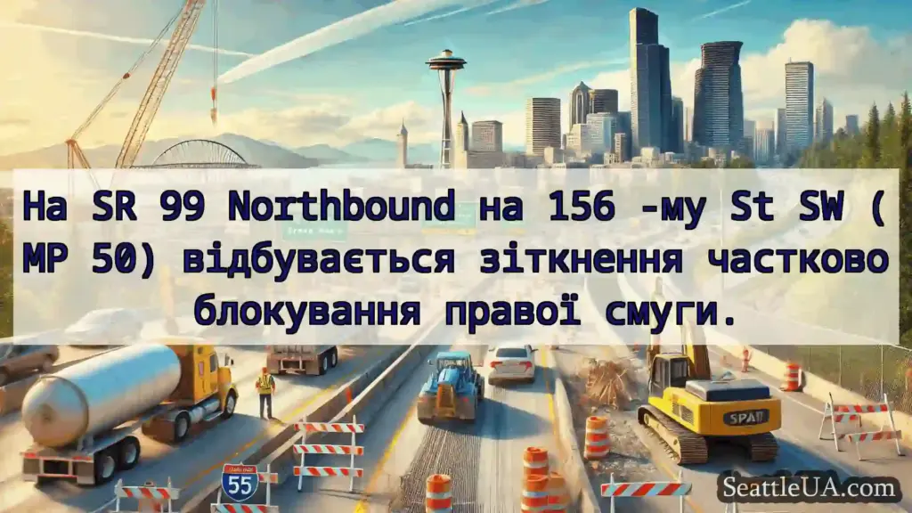 Транспортні новини Сіетла На SR 99 Northbound на 156 -му St