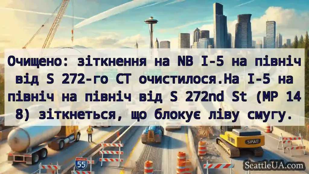 Транспортні новини Сіетла Очищено: зіткнення на NB I-5 на