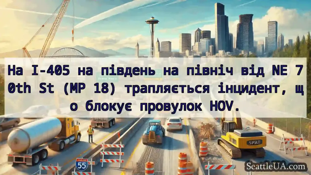 На I-405 на південь на північ від NE 70th St (MP