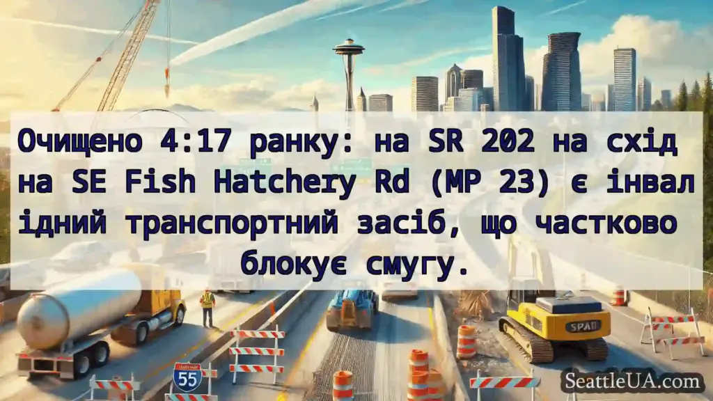 Очищено 4:17 ранку: на SR 202 на схід на SE Fish