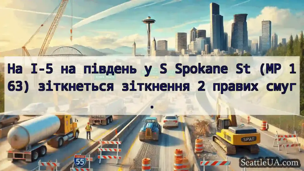 На I-5 на південь у S Spokane St (MP 163)