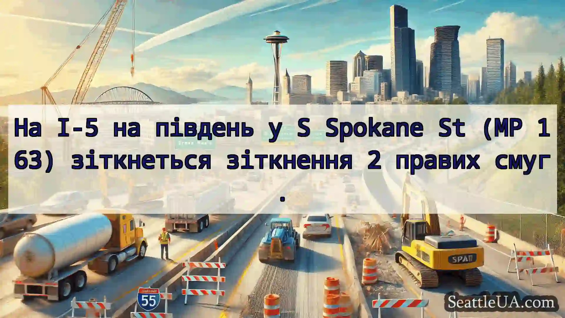На I-5 на південь у S Spokane St (MP 163)