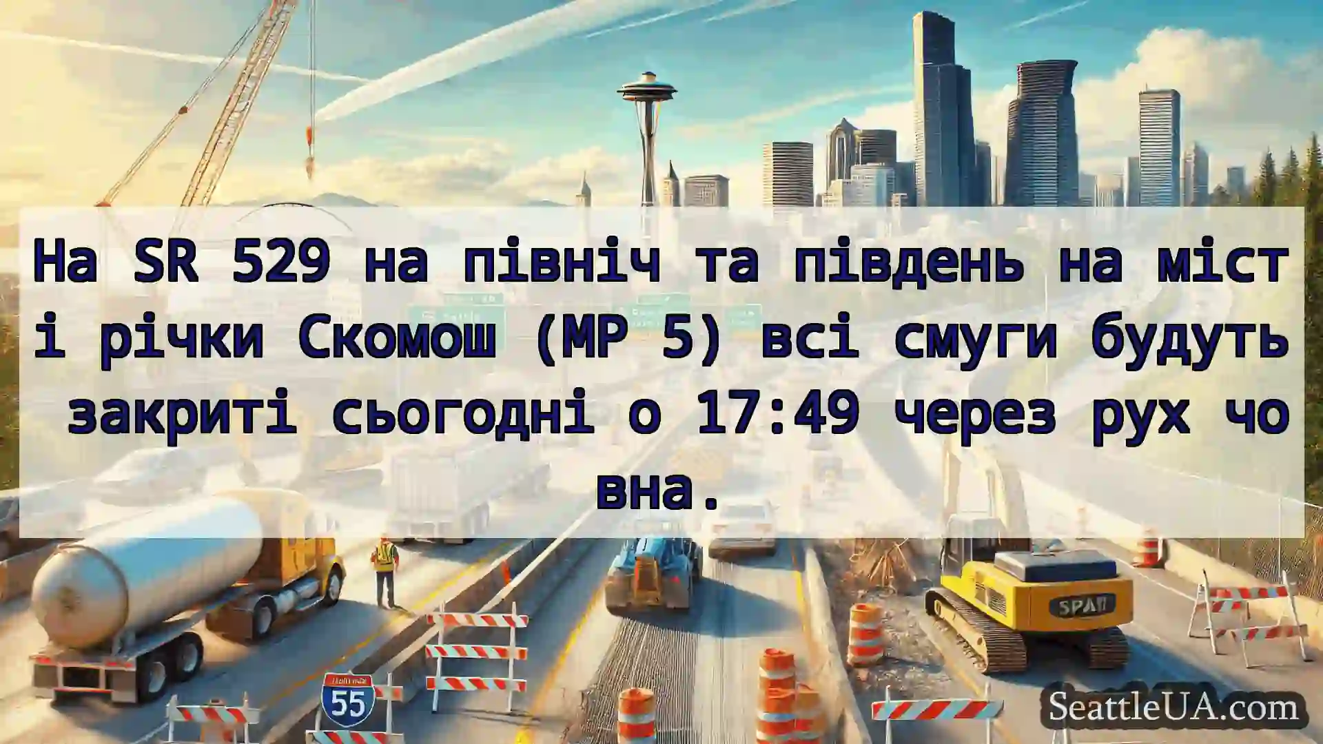 На SR 529 на північ та південь на місті річки