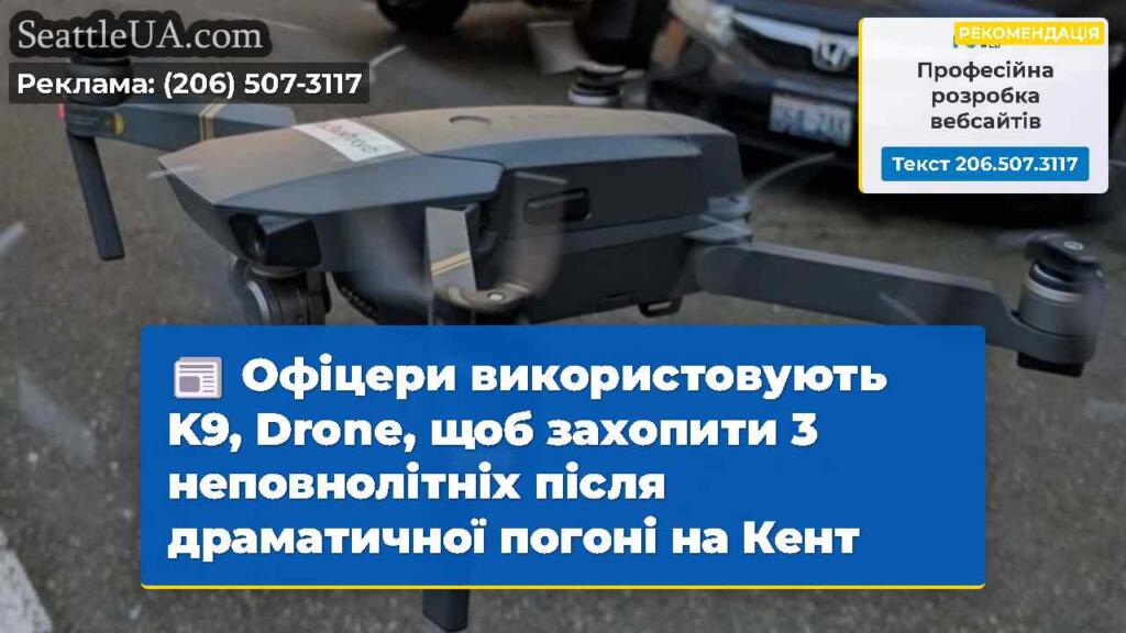 Офіцери використовують K9, Drone, щоб захопити 3