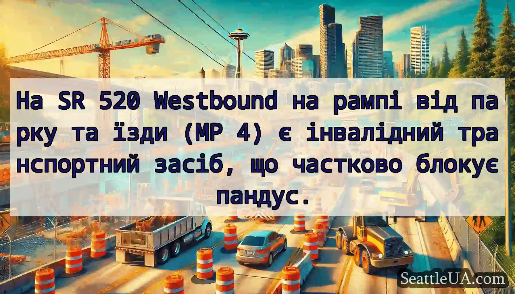 На SR 520 Westbound на рампі від парку та їзди