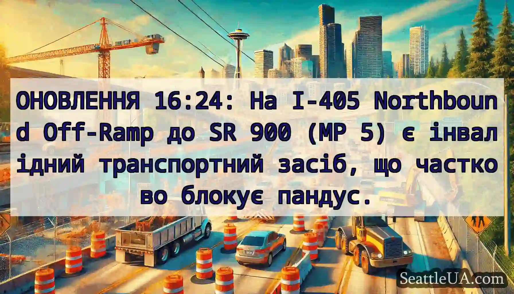 ОНОВЛЕННЯ 16:24: На I-405 Northbound Off-Ramp до