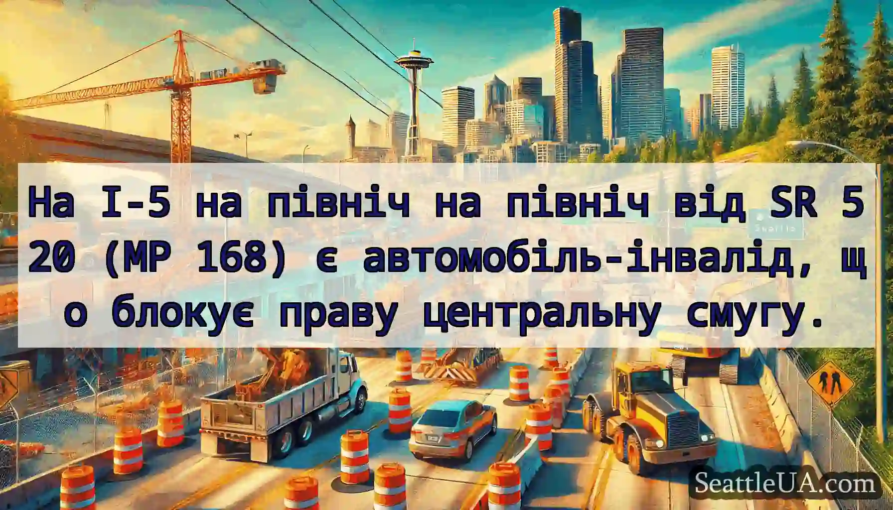 На I-5 на північ на північ від SR 520 (MP 168) є