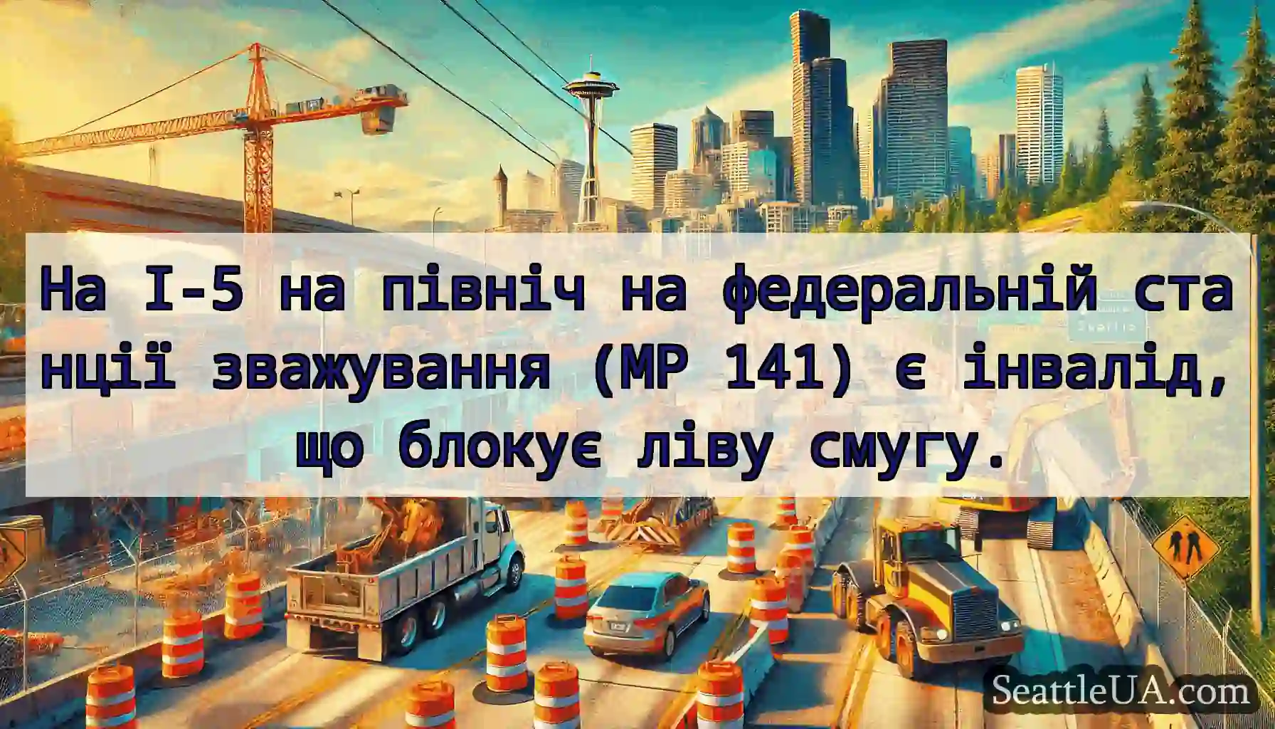 На I-5 на північ на федеральній станції