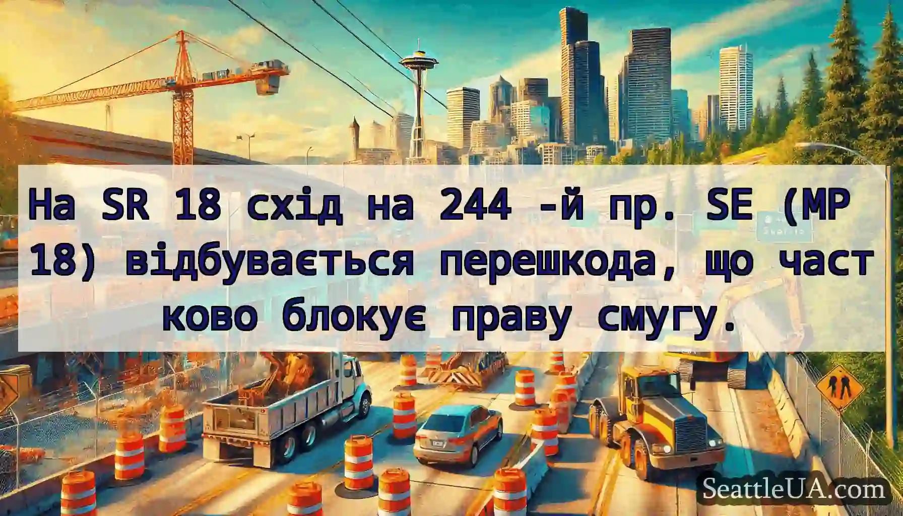 На SR 18 схід на 244 -й пр. SE (MP 18)