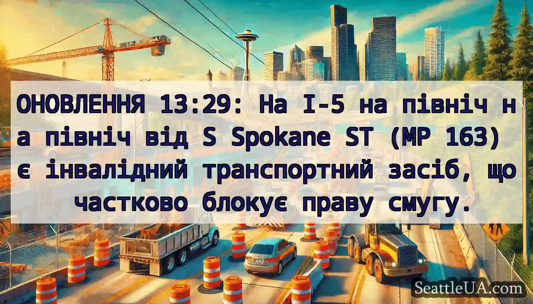 ОНОВЛЕННЯ 13:29: На I-5 на північ на північ від S