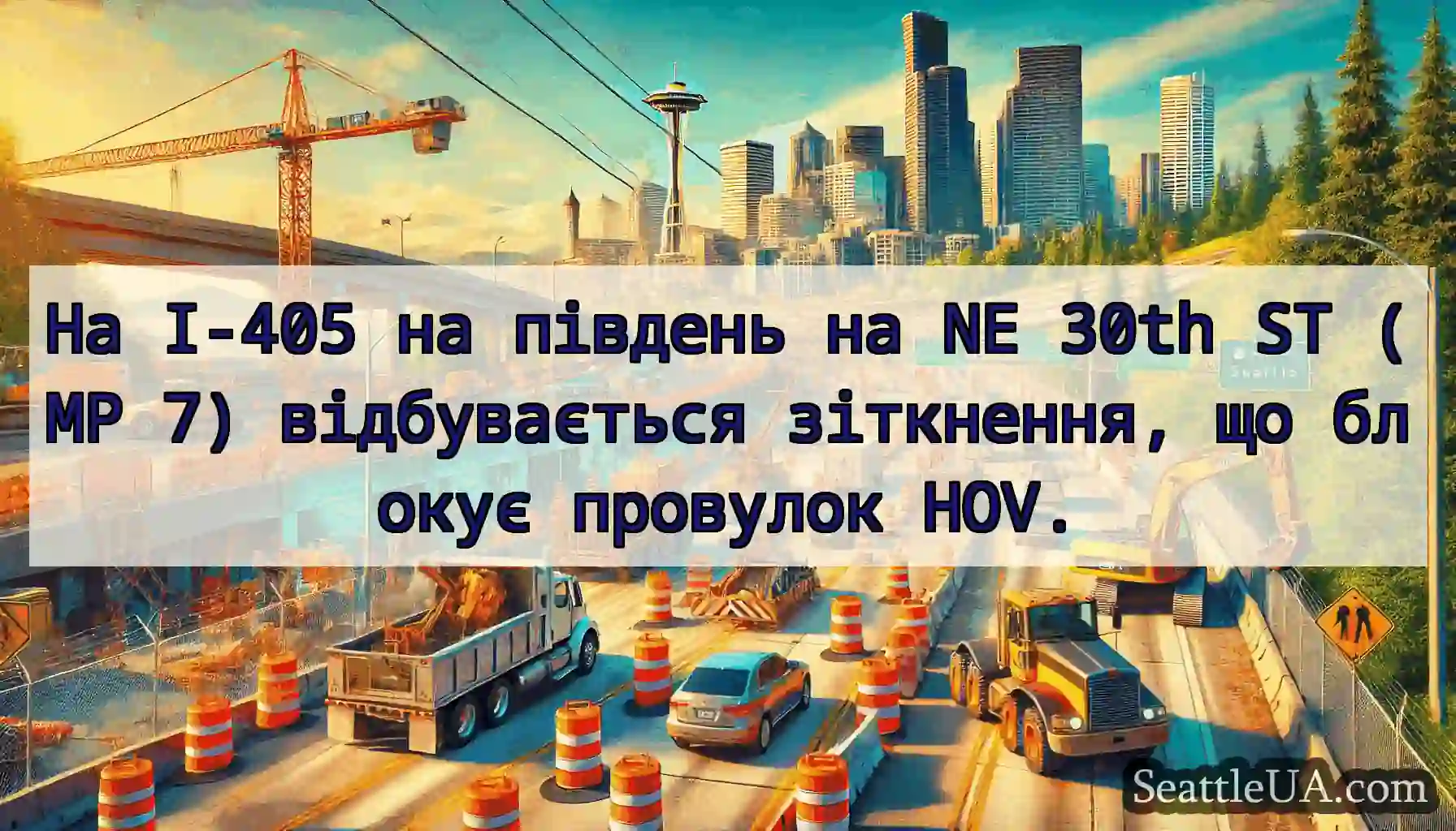 На I-405 на південь на NE 30th ST (MP 7)