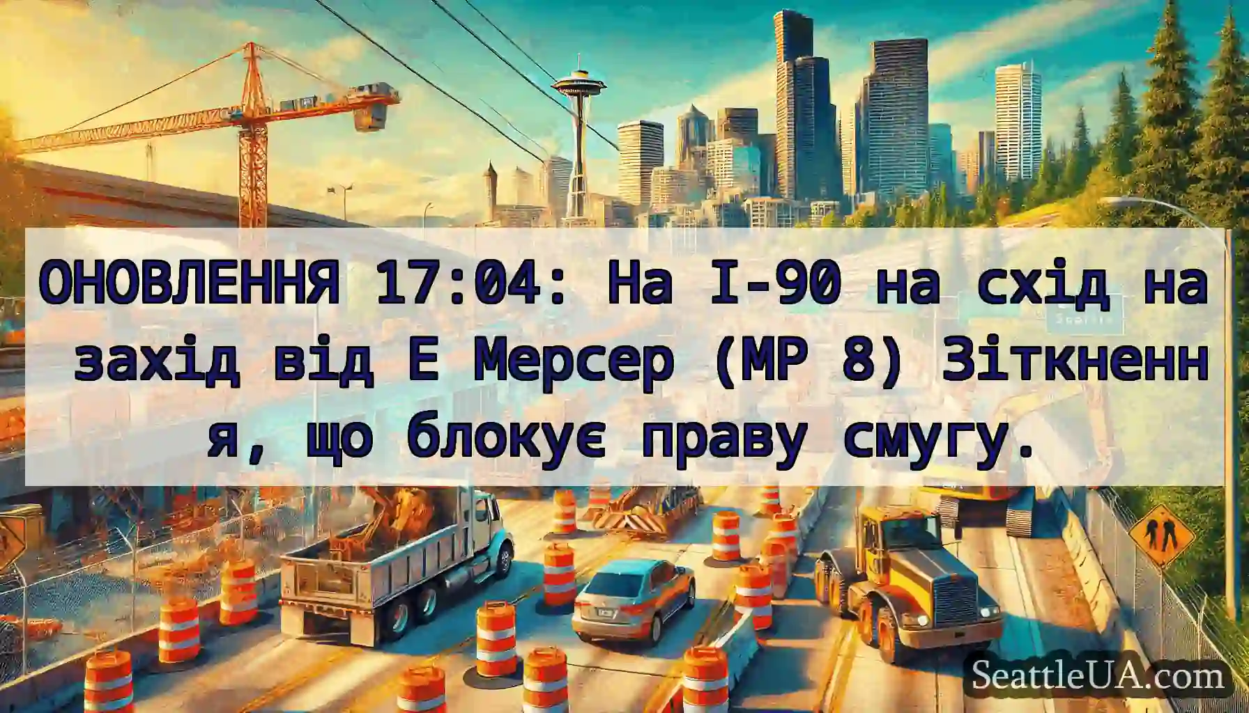 ОНОВЛЕННЯ 17:04: На I-90 на схід на захід від Е