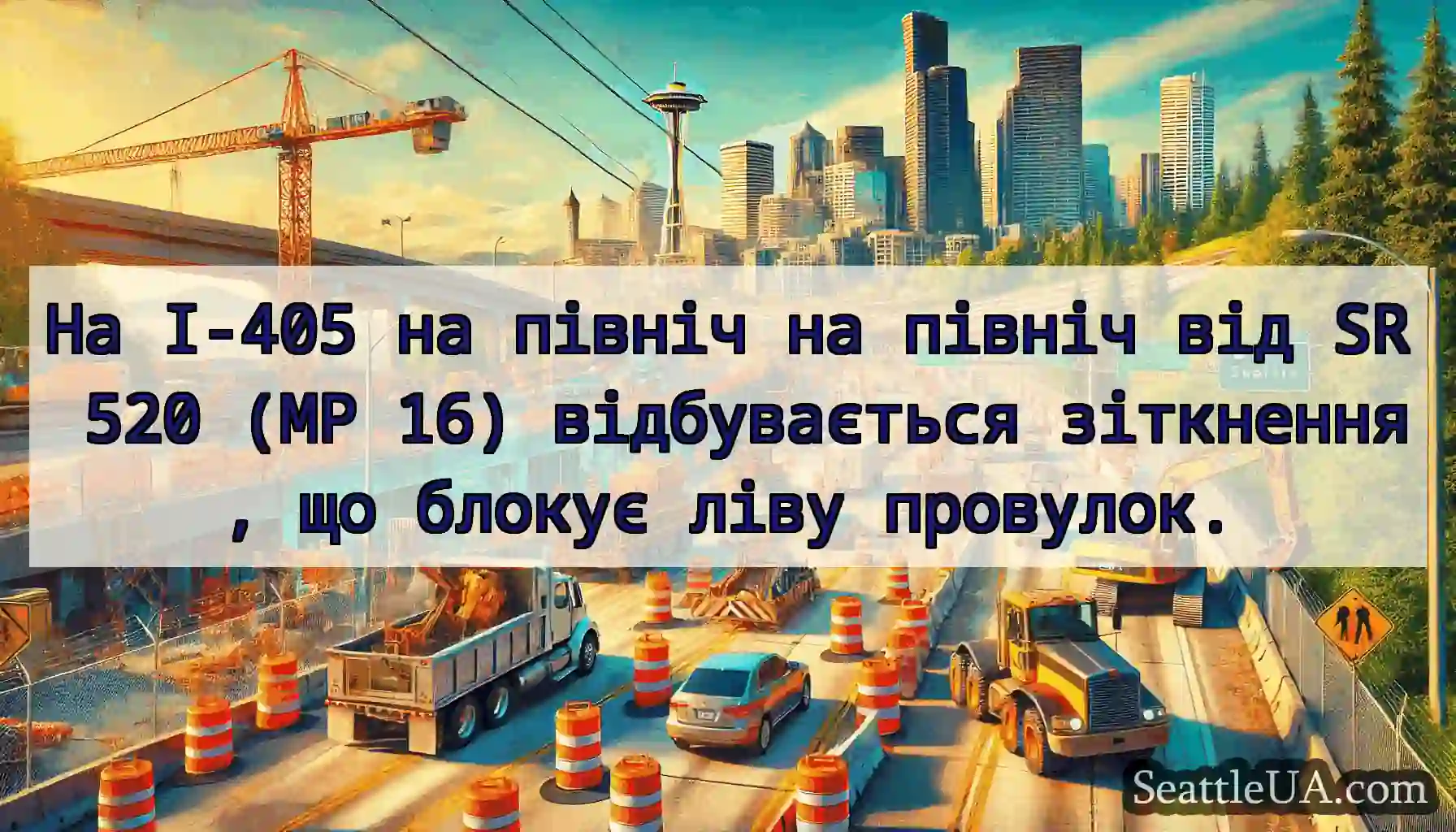 На I-405 на північ на північ від SR 520 (MP 16)