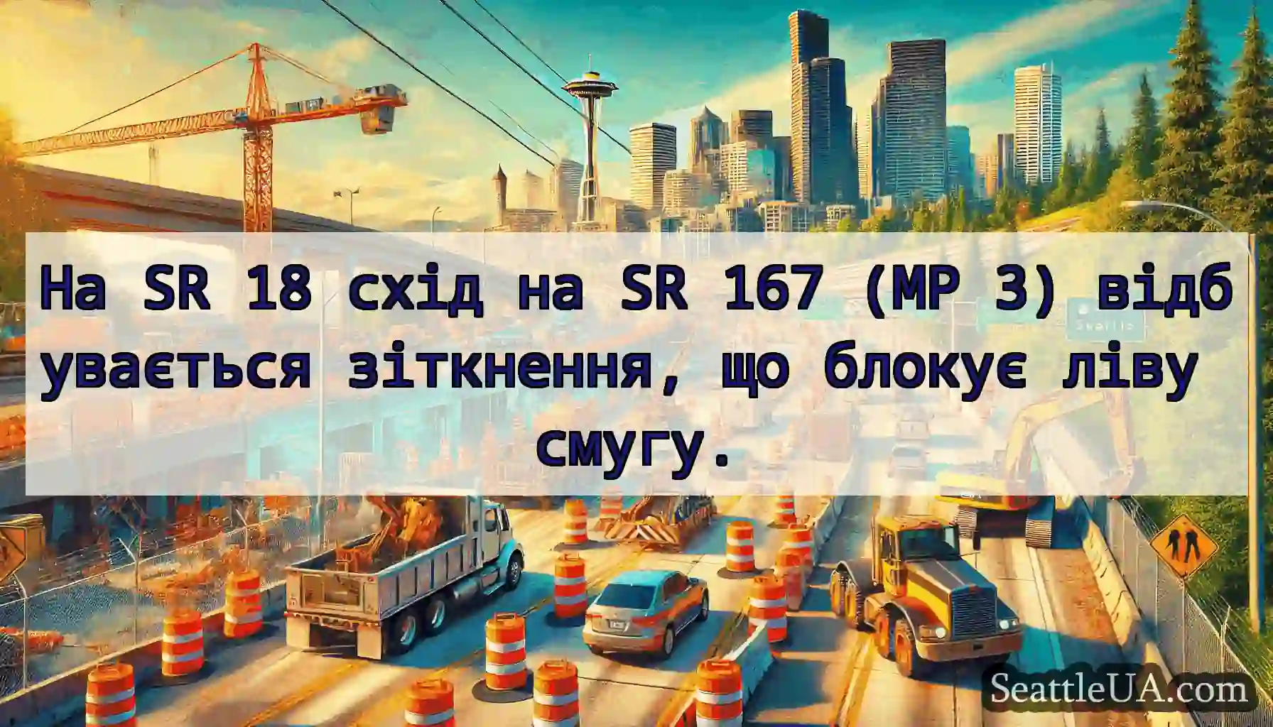 На SR 18 схід на SR 167 (MP 3) відбувається