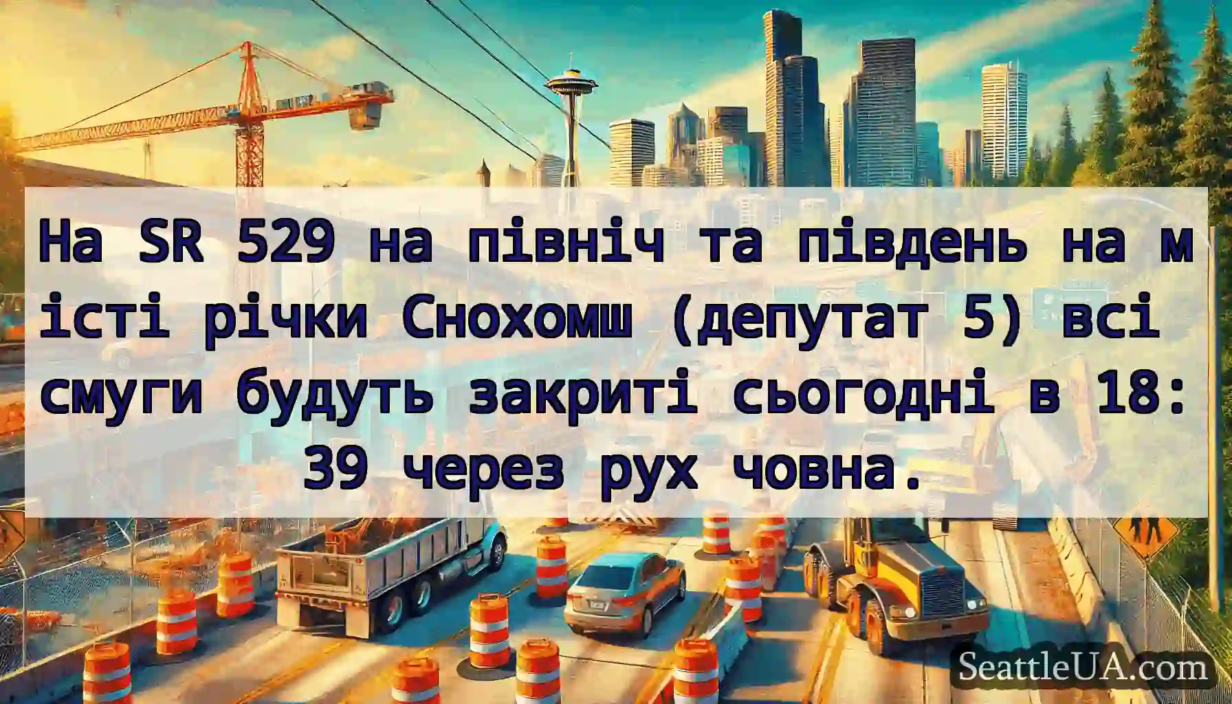 На SR 529 на північ та південь на місті річки