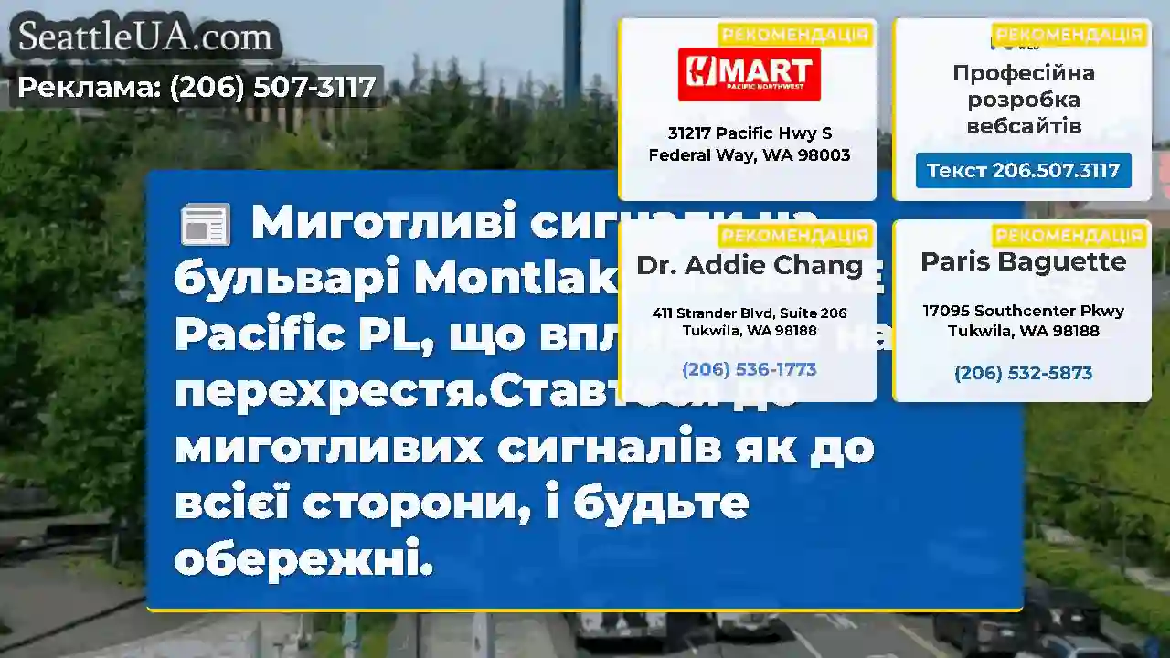 Миготливі сигнали на бульварі Montlake NE на NE