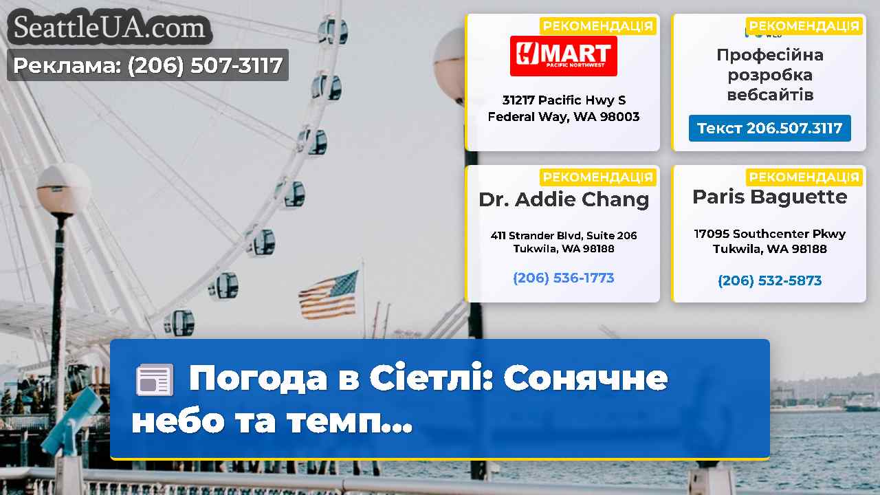 Погода в Сіетлі: Сонячне небо та темп...