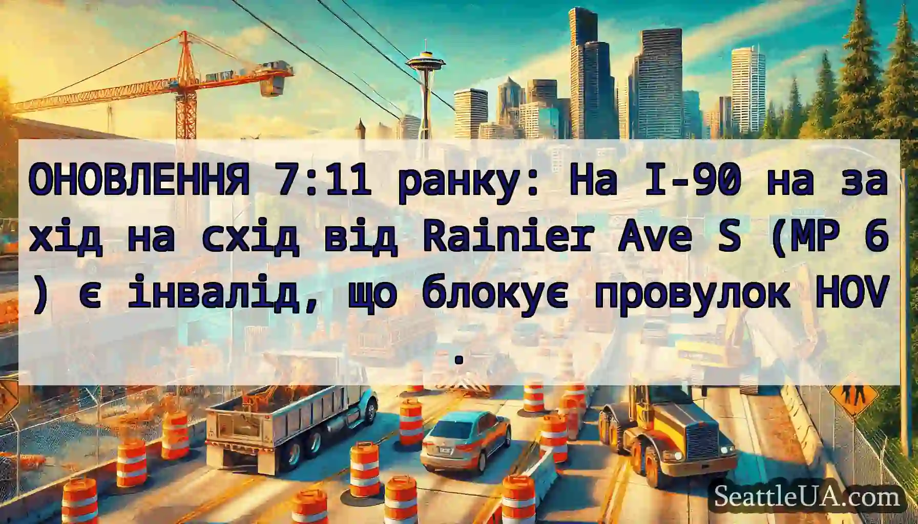 ОНОВЛЕННЯ 7:11 ранку: На I-90 на захід на схід
