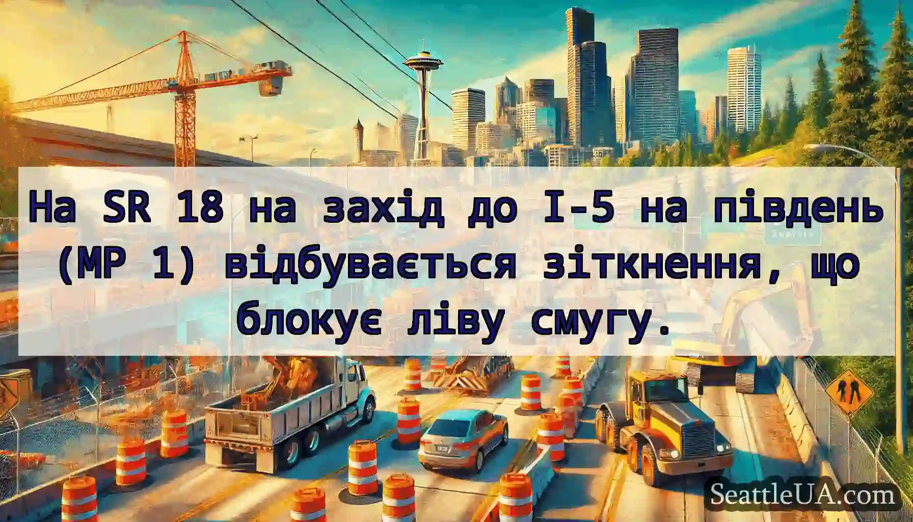 На SR 18 на захід до I-5 на південь (MP 1)
