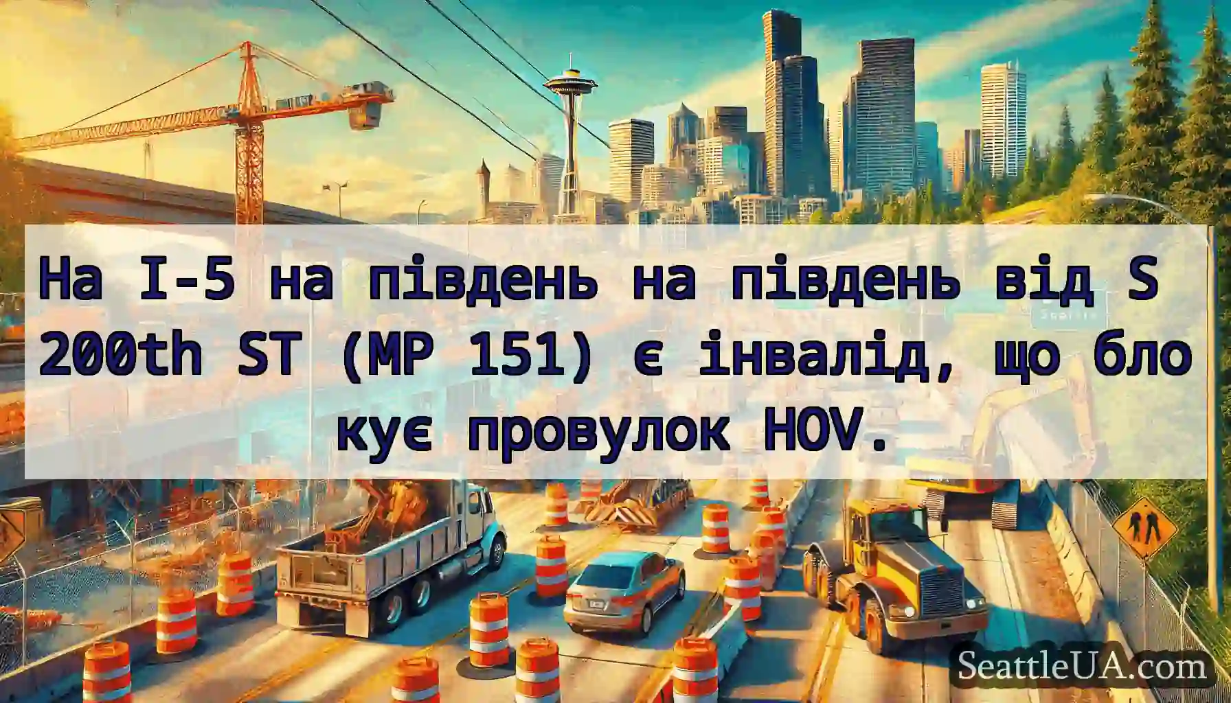 На I-5 на південь на південь від S 200th ST (MP