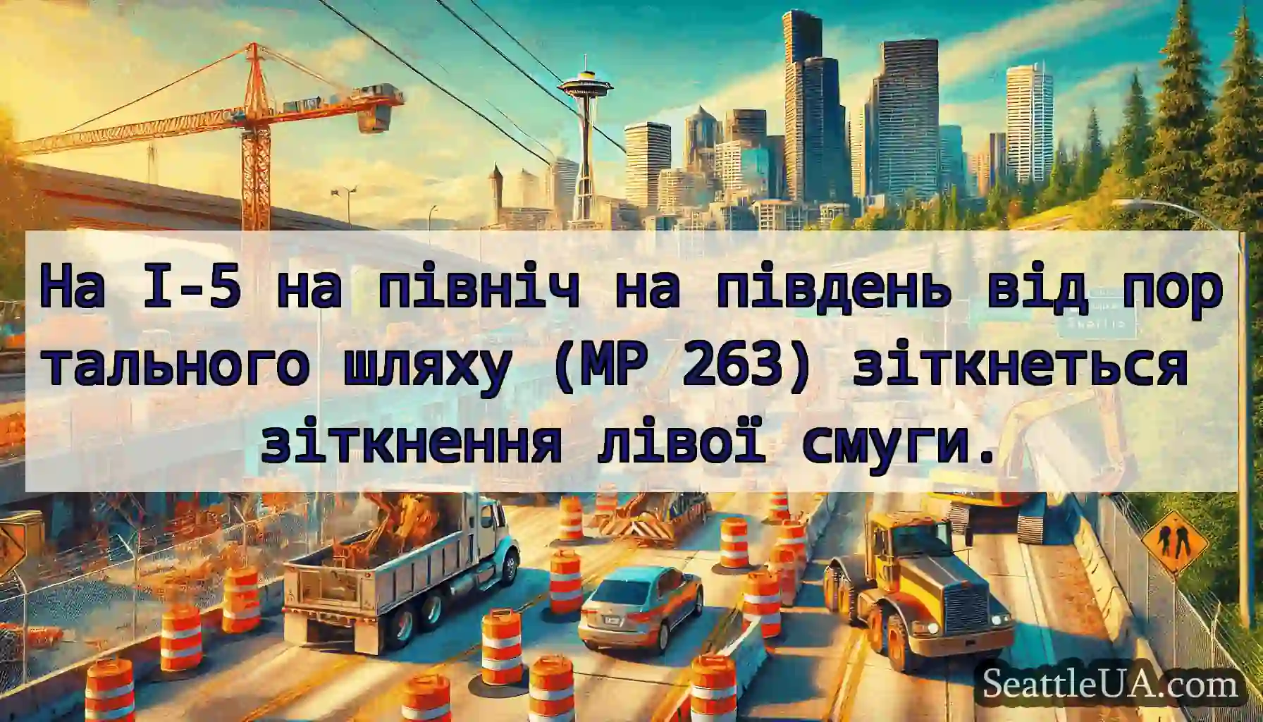 На I-5 на північ на південь від портального шляху