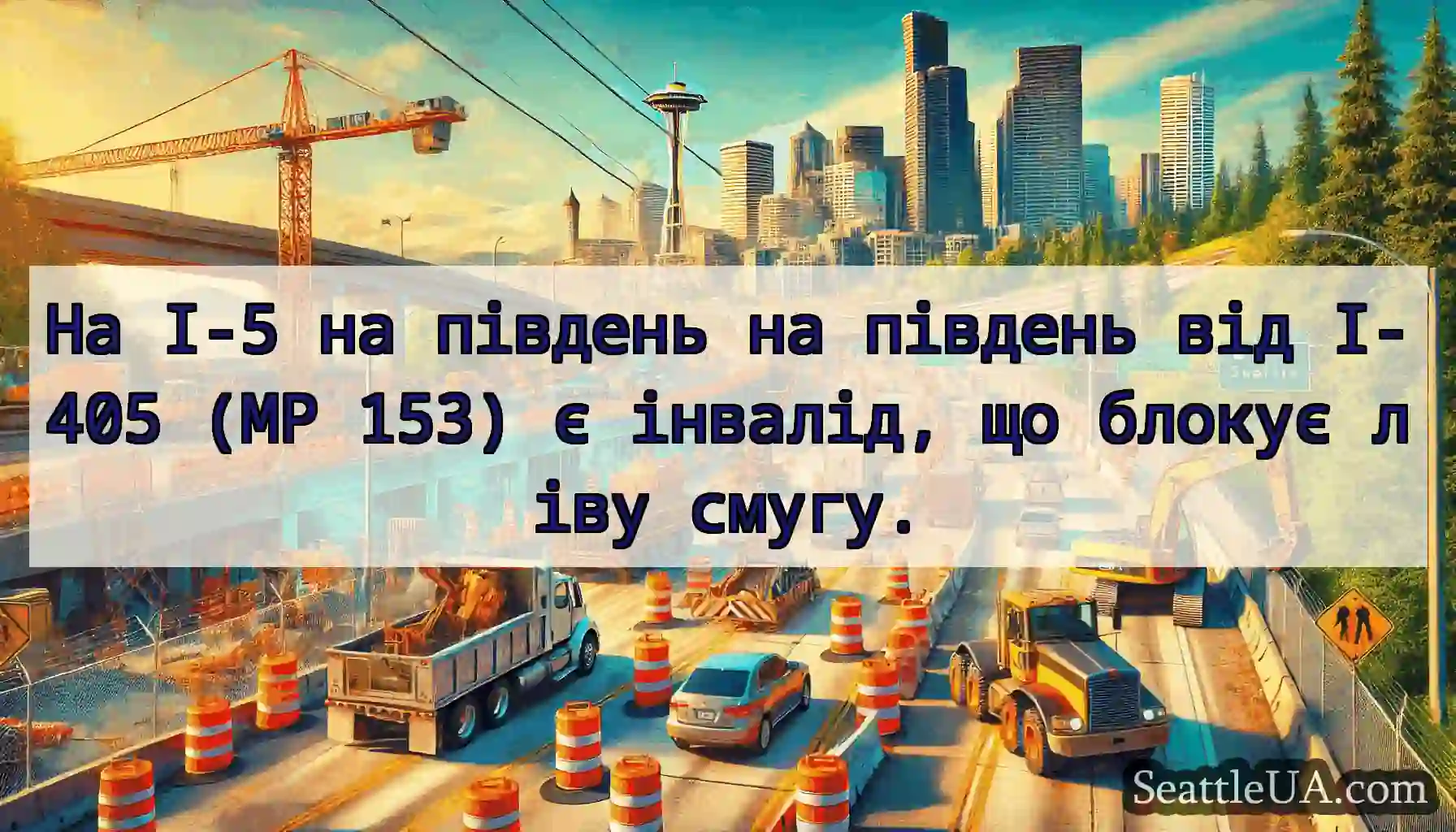 На I-5 на південь на південь від I-405 (MP 153) є