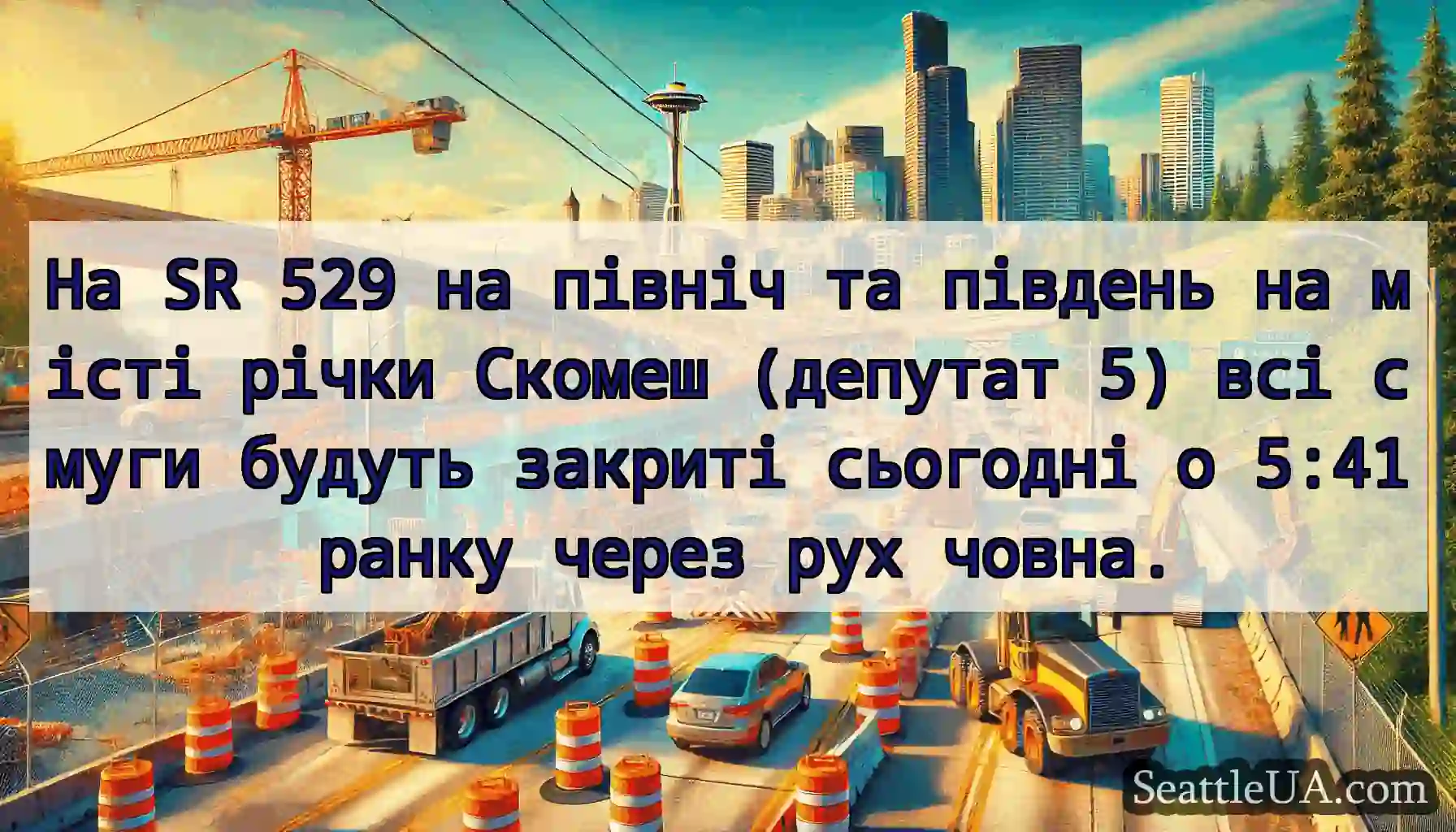 На SR 529 на північ та південь на місті річки