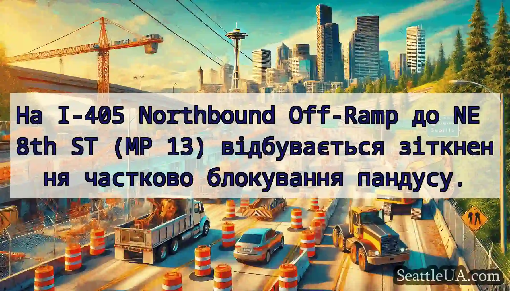 На I-405 Northbound Off-Ramp до NE 8th ST (MP 13)