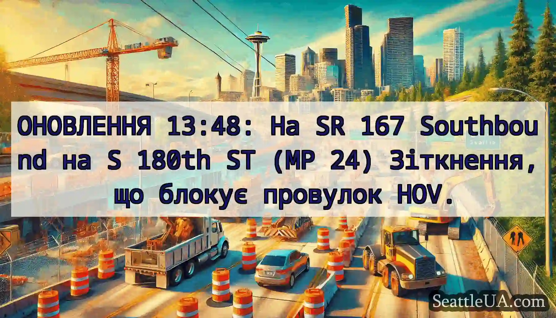 ОНОВЛЕННЯ 13:48: На SR 167 Southbound на S 180th