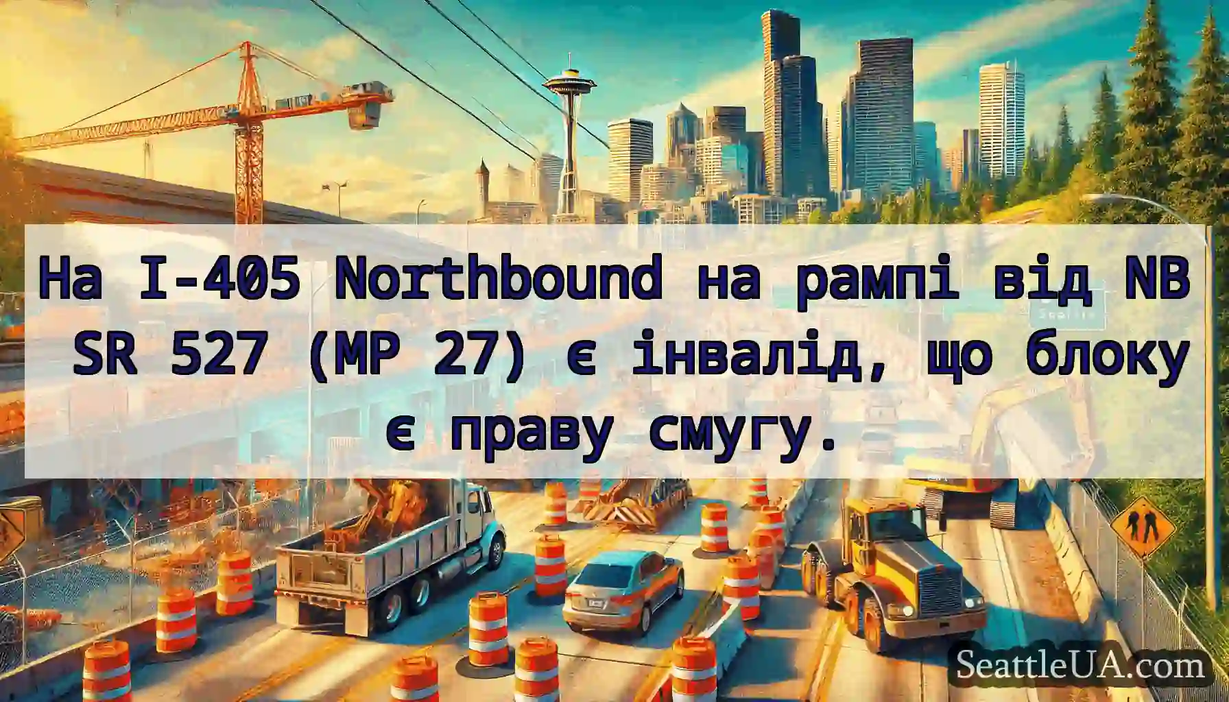На I-405 Northbound на рампі від NB SR 527 (MP
