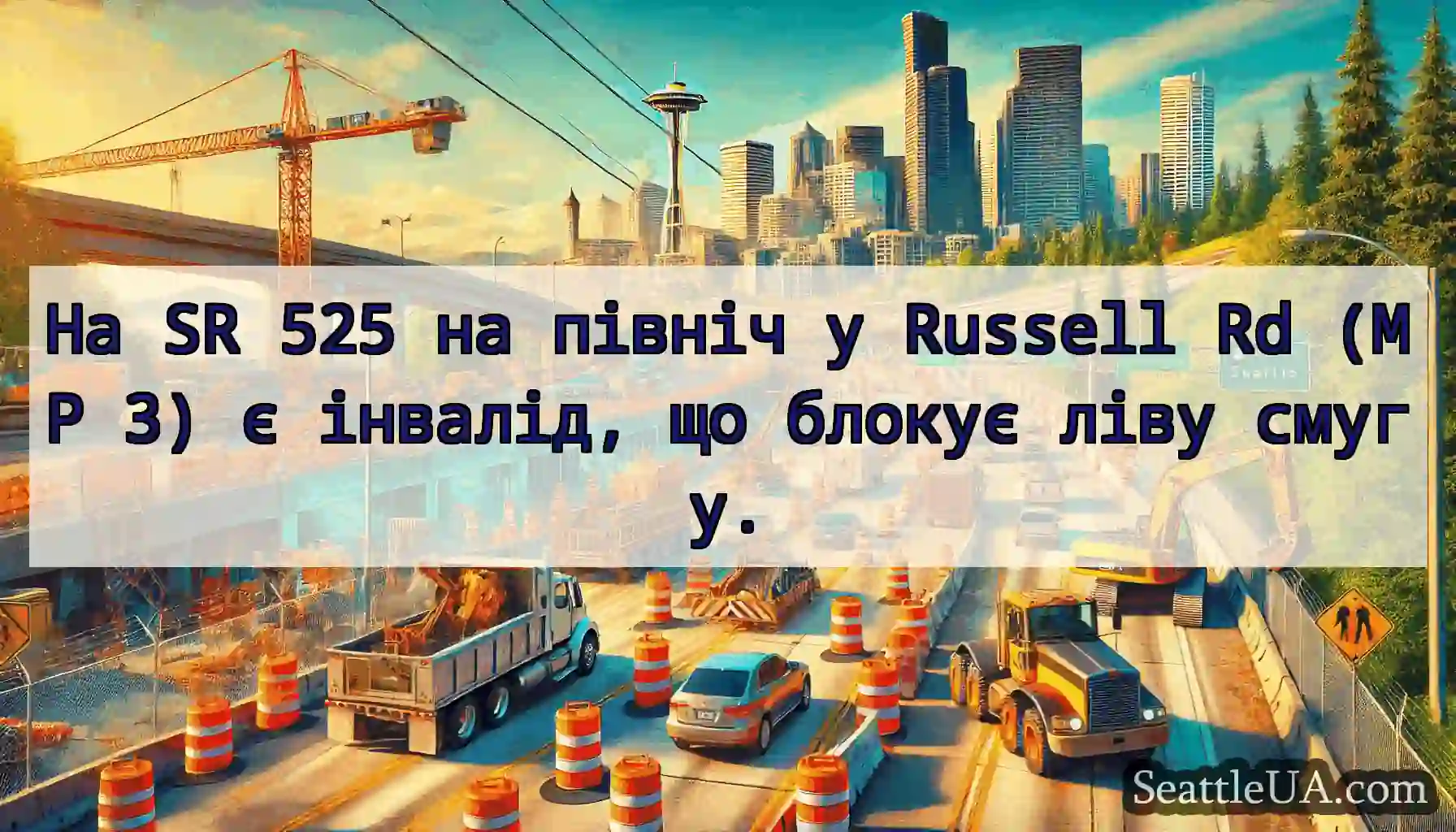 На SR 525 на північ у Russell Rd (MP 3) є