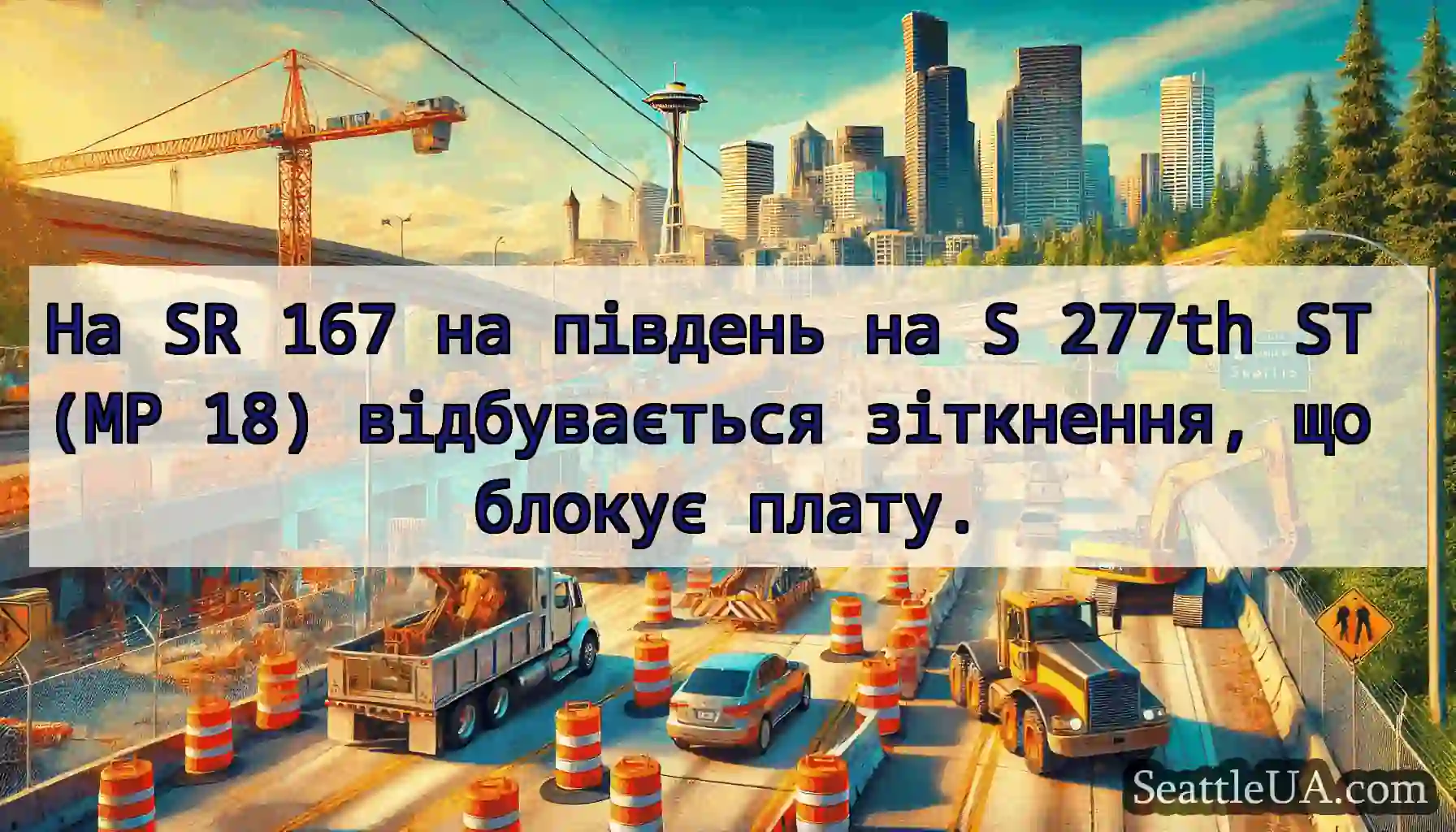 На SR 167 на південь на S 277th ST (MP 18)