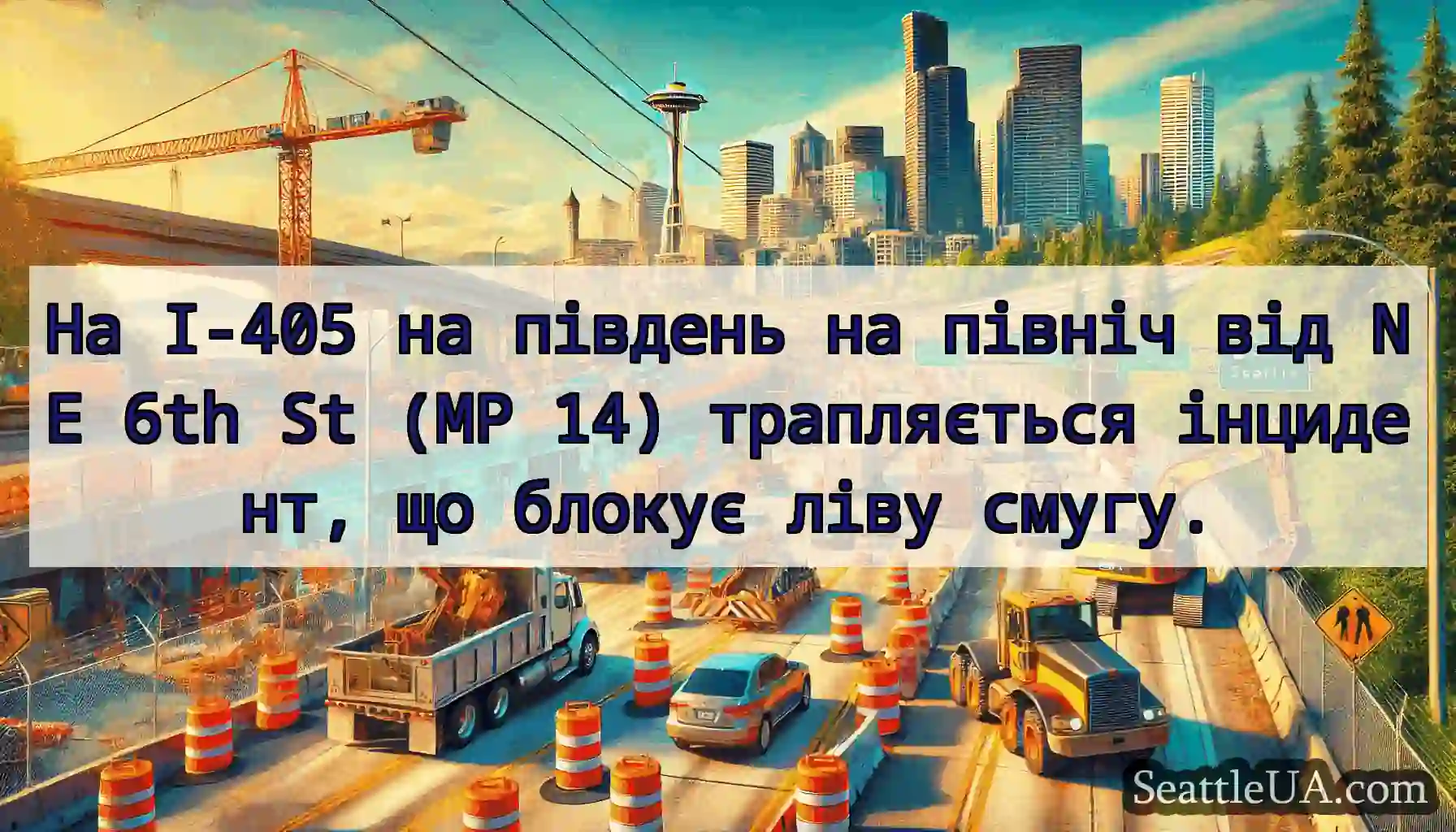 На I-405 на південь на північ від NE 6th St (MP