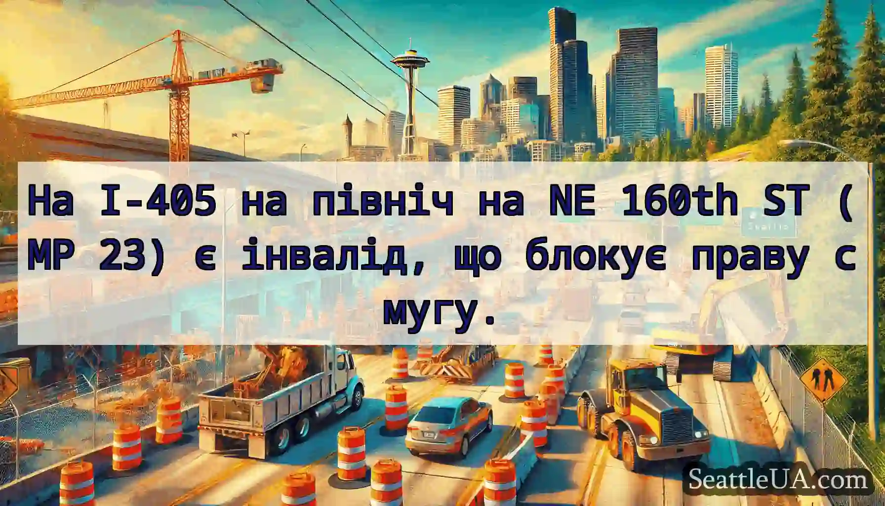 На I-405 на північ на NE 160th ST (MP 23) є