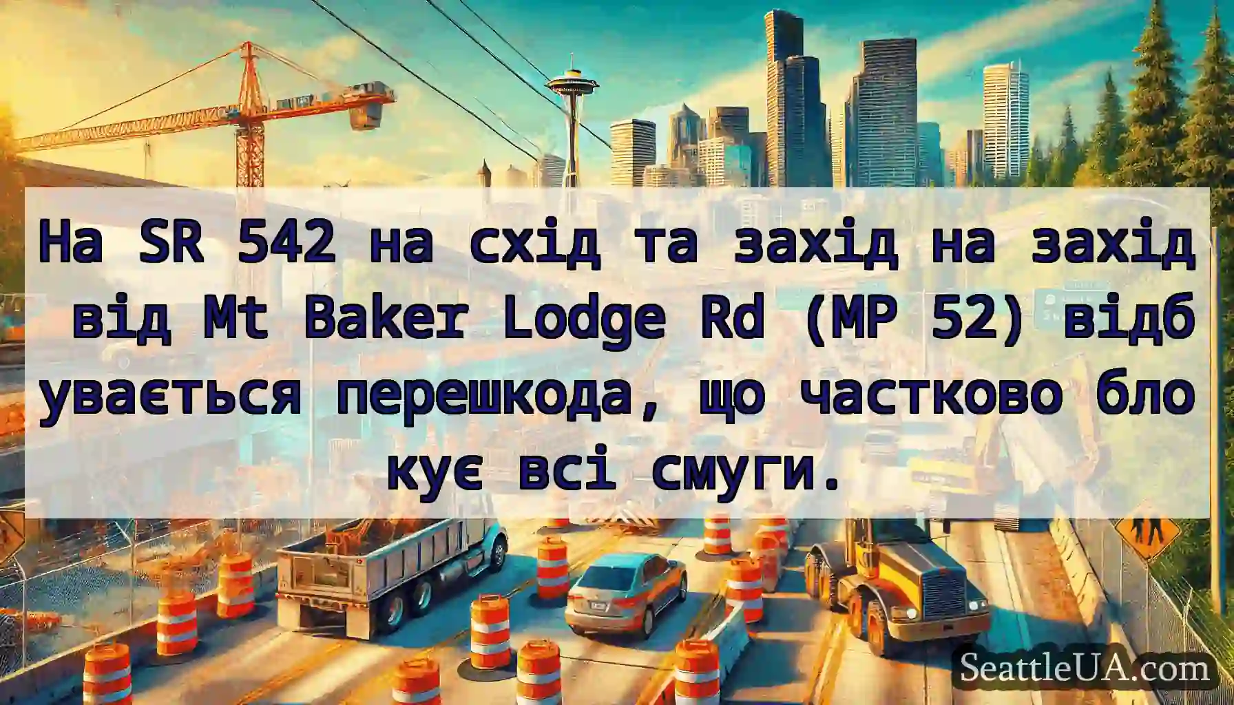 На SR 542 на схід та захід на захід від Mt Baker