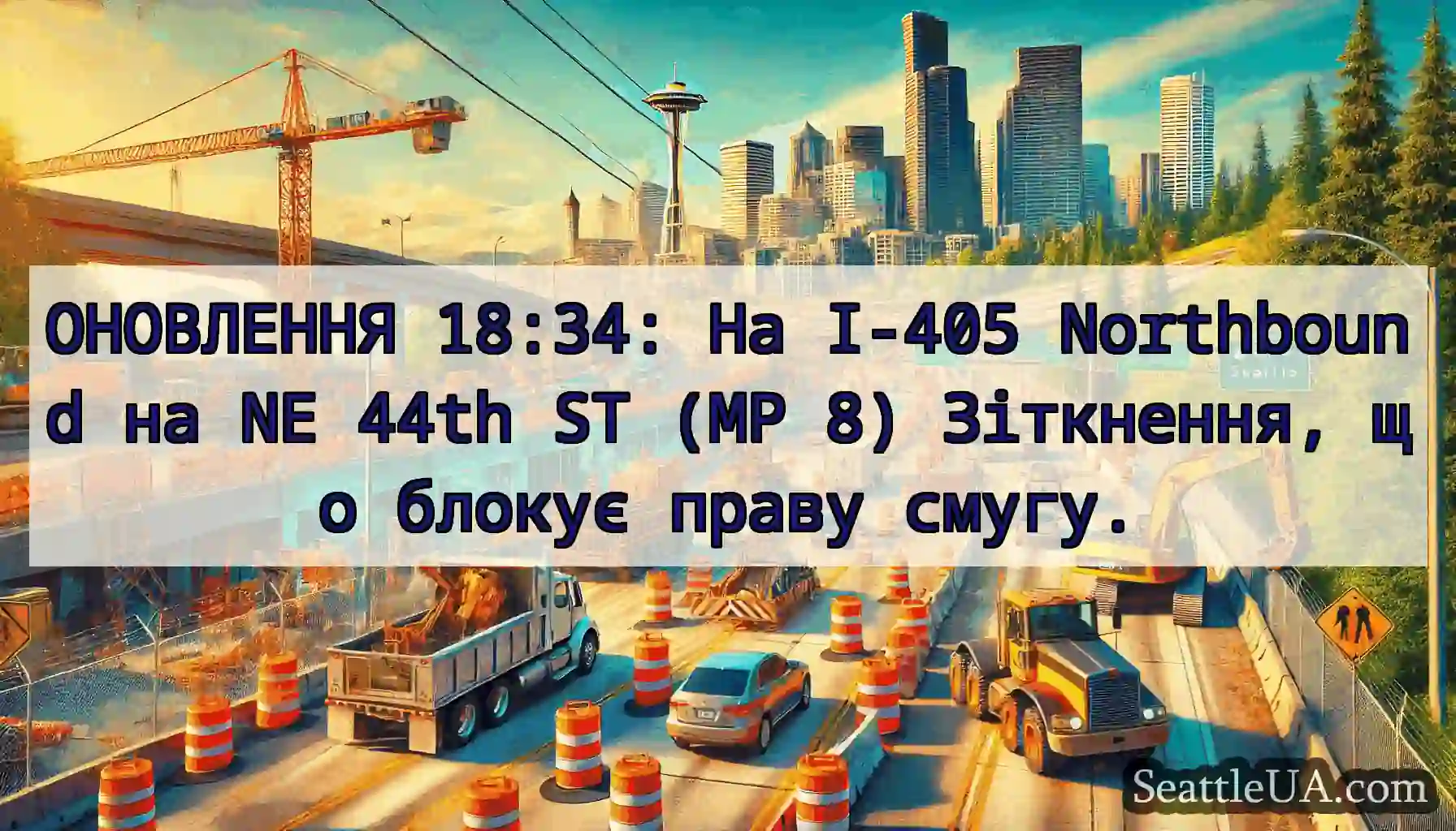 ОНОВЛЕННЯ 18:34: На I-405 Northbound на NE 44th